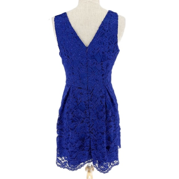 REVIEW Blue Lace Fit & Flare Dress - Picture 4 of 11